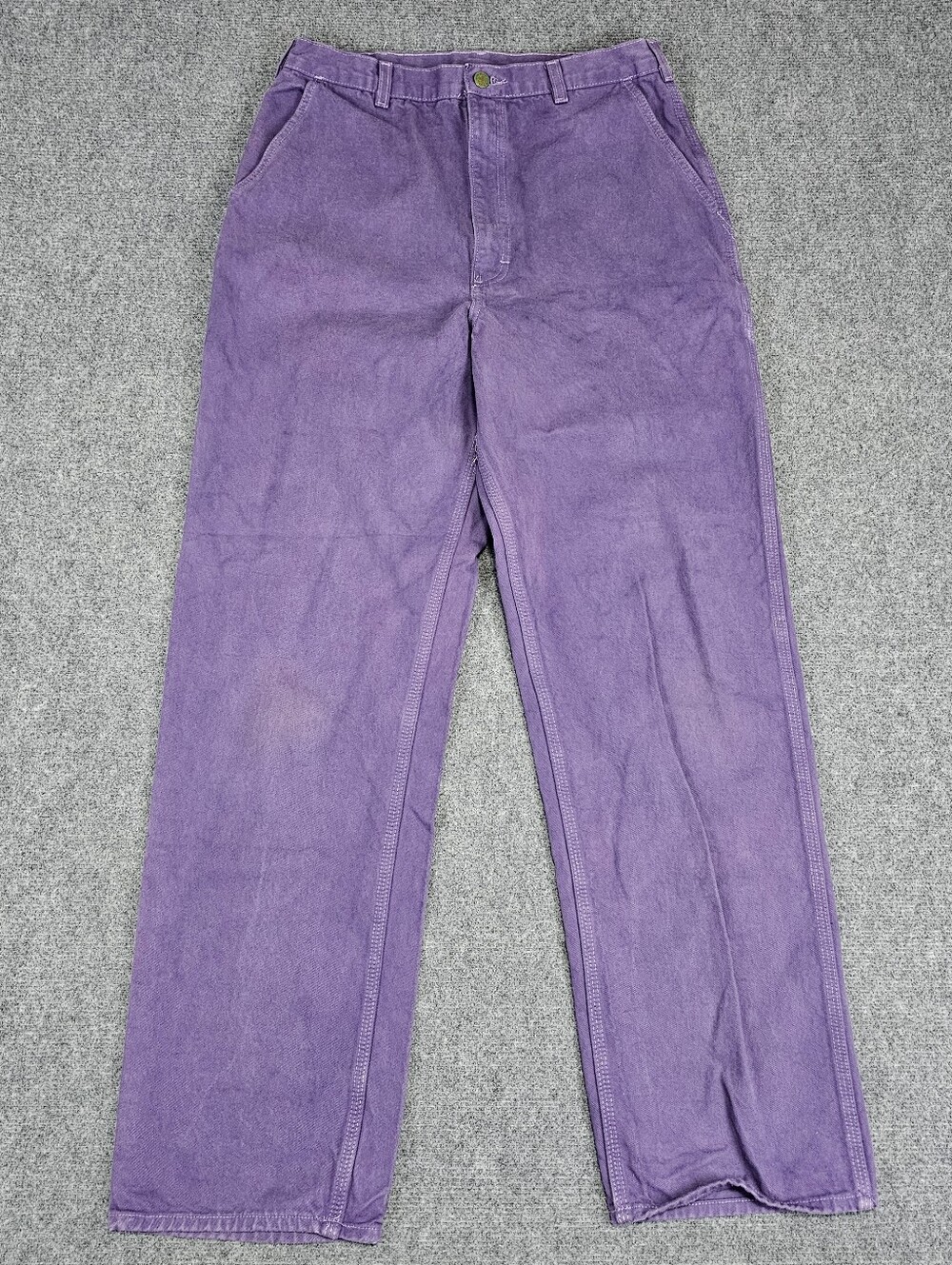 Vintage Oshkosh Mens Carpenter Utility Jeans Purple Denim Mens Size 34x32 RARE
